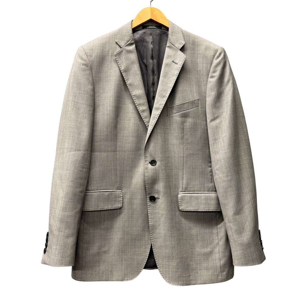 Saks Fifth Ave Blazer Ermenegildo Zegna Wool Gray Mens 40 Slim USA Black Label